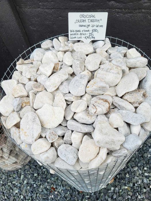 Kamień otoczak CREAM DREAM  Kamienie ogrodowe dekoracyjne ozdobne