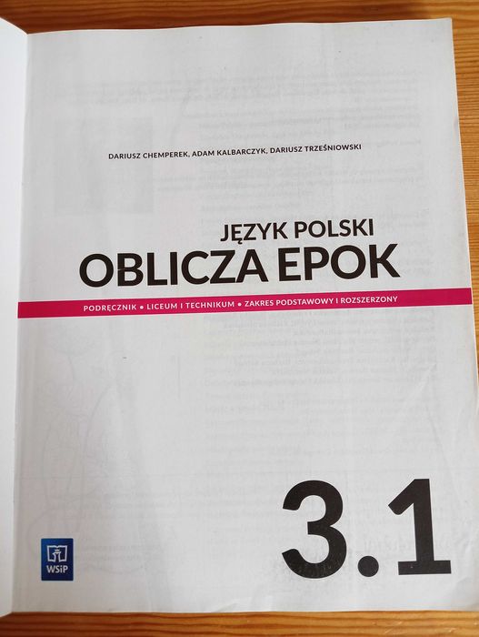 Podręcznik do języka polskiego klasa 3 Oblicza epok 3.1