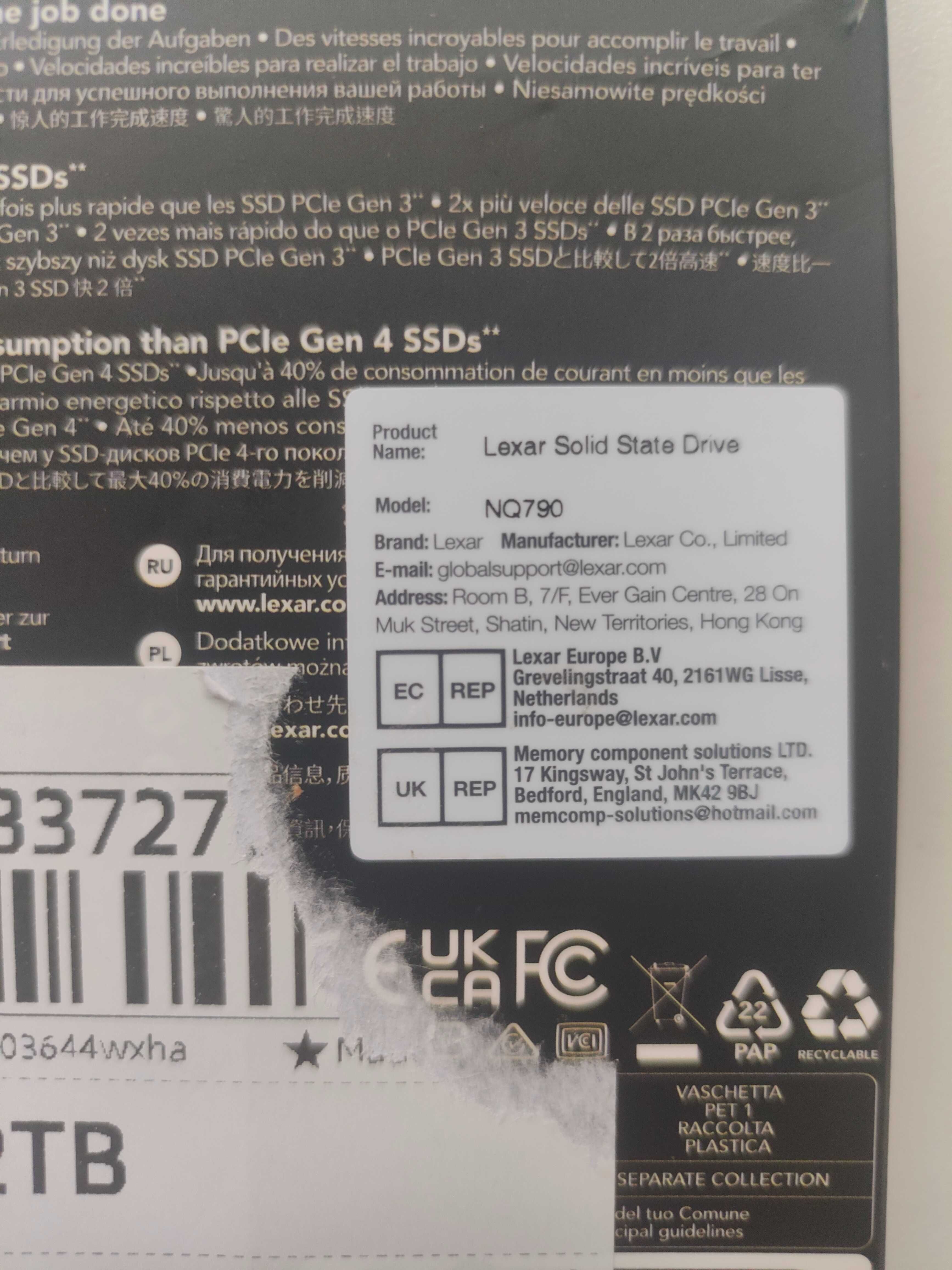SSD Lexar NQ790 2TB M.2 2280 PCIe4.0x4 NVMe