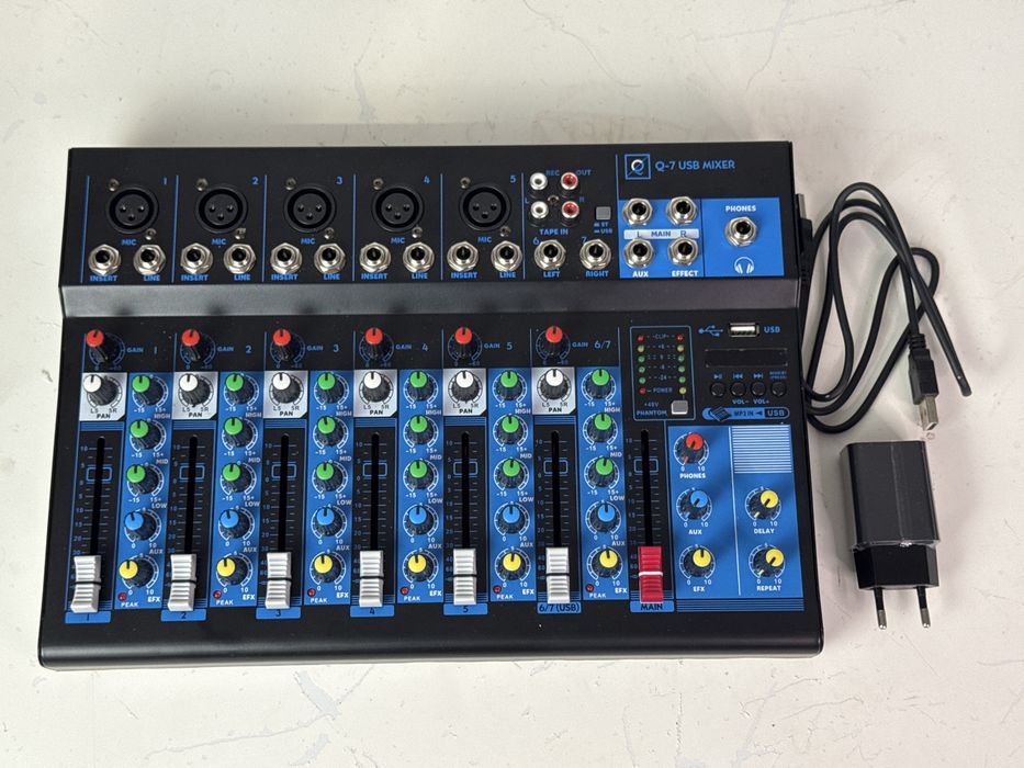 Mesa de mistura oqan q7 mk2 usb mixer