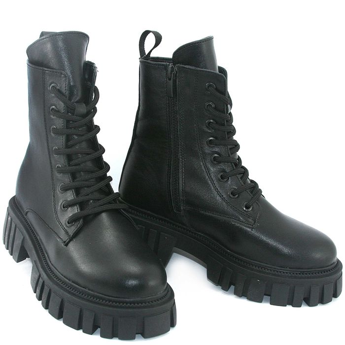 Зимові жіночі черевики шкіра берці Зимние женские ботинки кожа берцы