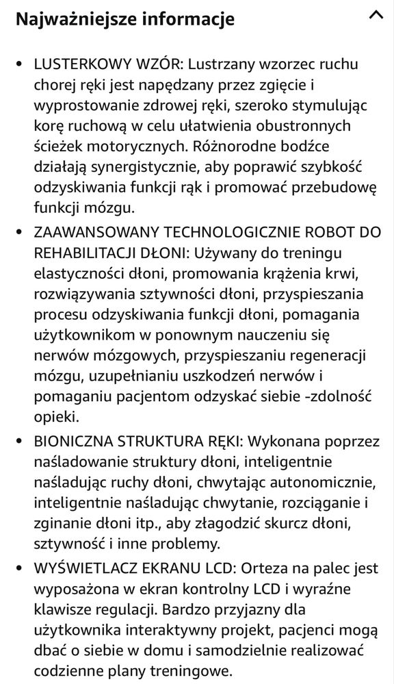Robot do rehabilitacji lewej dloni