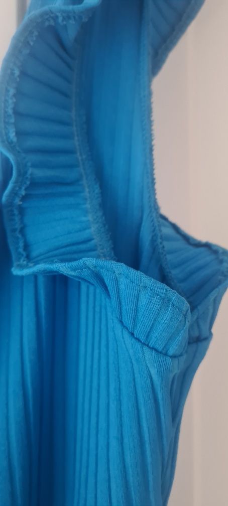 Niebieska dopasowana sukienka Zara L 40