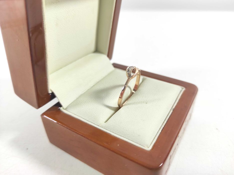 Delikatny ZŁOTY PIERŚCIONEK 585 r17 Loombard Lubawa Lombard