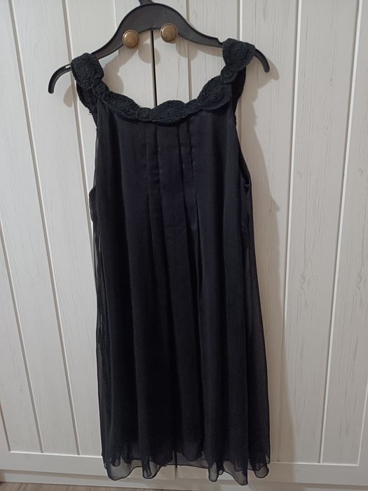 Czarna luźna sukienka cekiny M