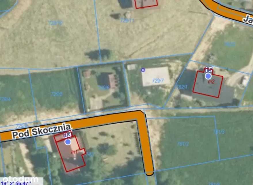 Działka budowlana z fundamentem. Meszna.