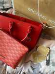 Torebka MK Michael Kors Md Satchel Camilla czerwona - gwarancja !!