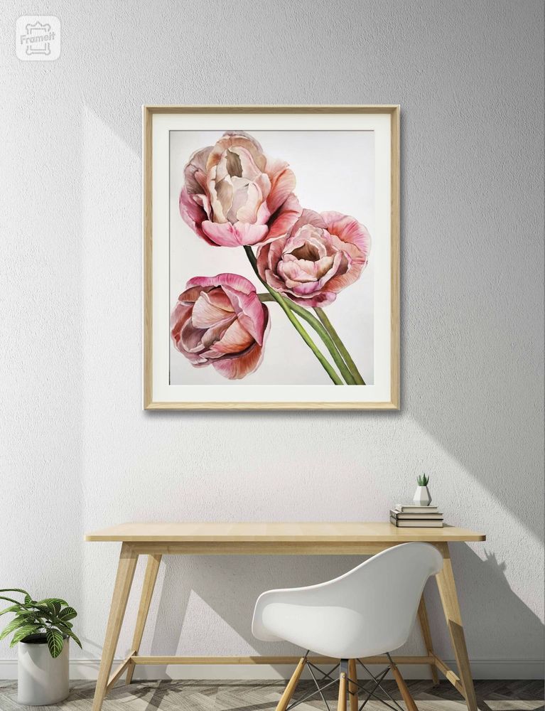 Картина акварелью «Тюльпаны»