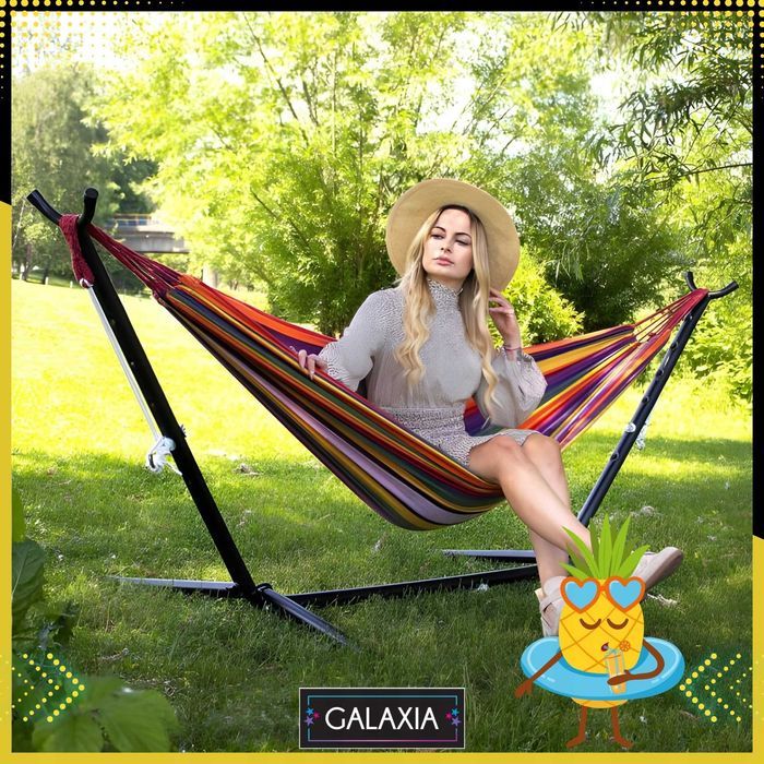 Hamak ze Stelażem Stelaż do hamaka OGRODOWY DWUOSOBOWY XXL Stojak