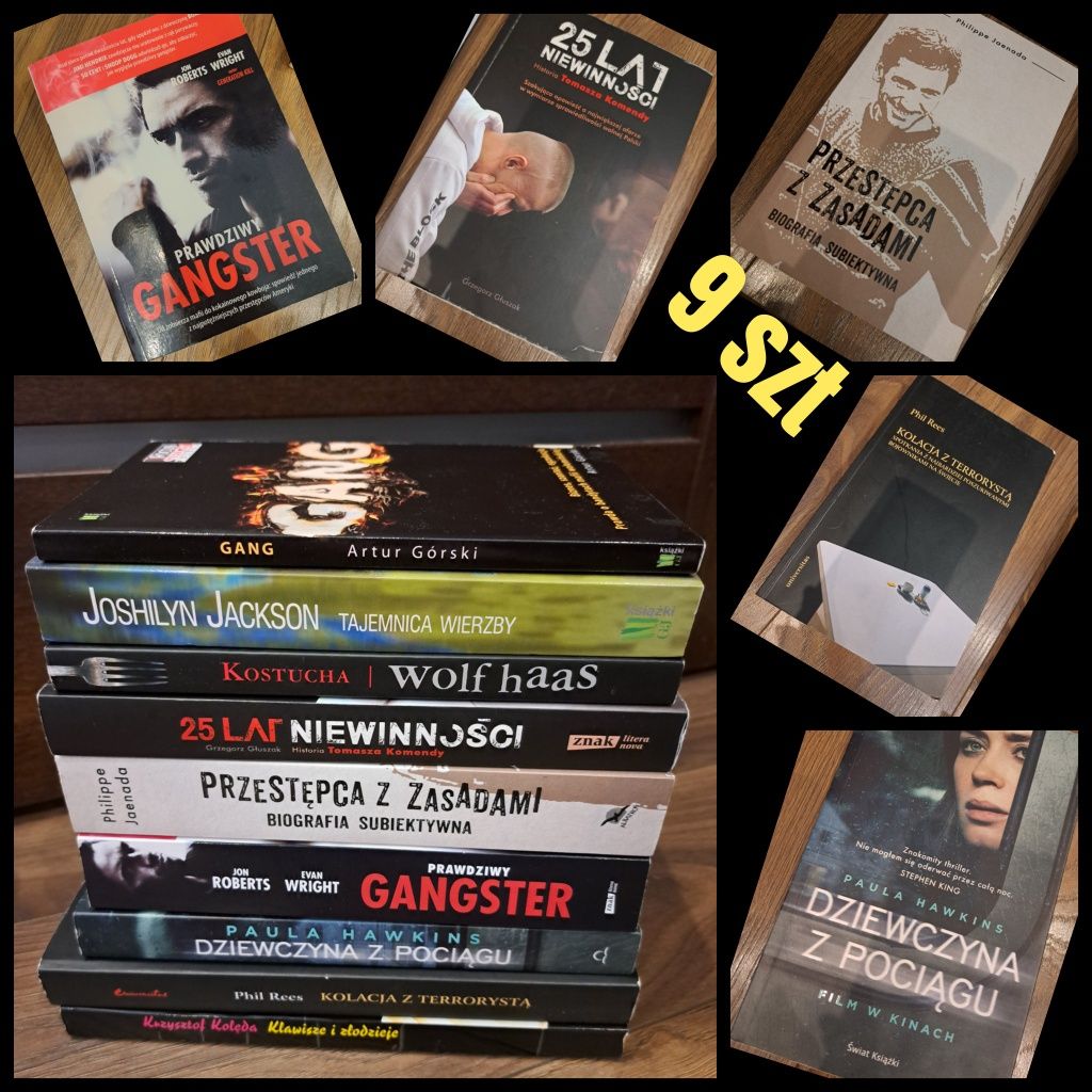 Mega zestaw 9 szt książek 25lat niewinności  gangster gang przestępca