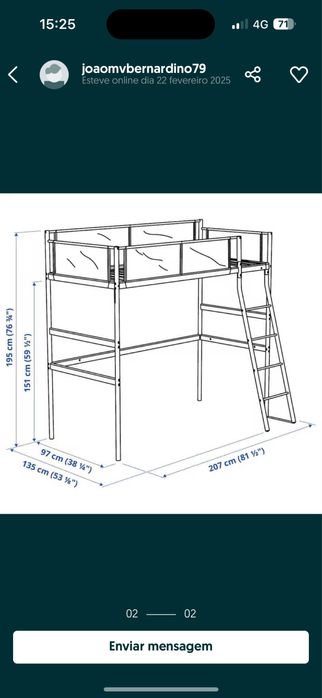 Cama Alta Vitval IKEA  + Secretaria