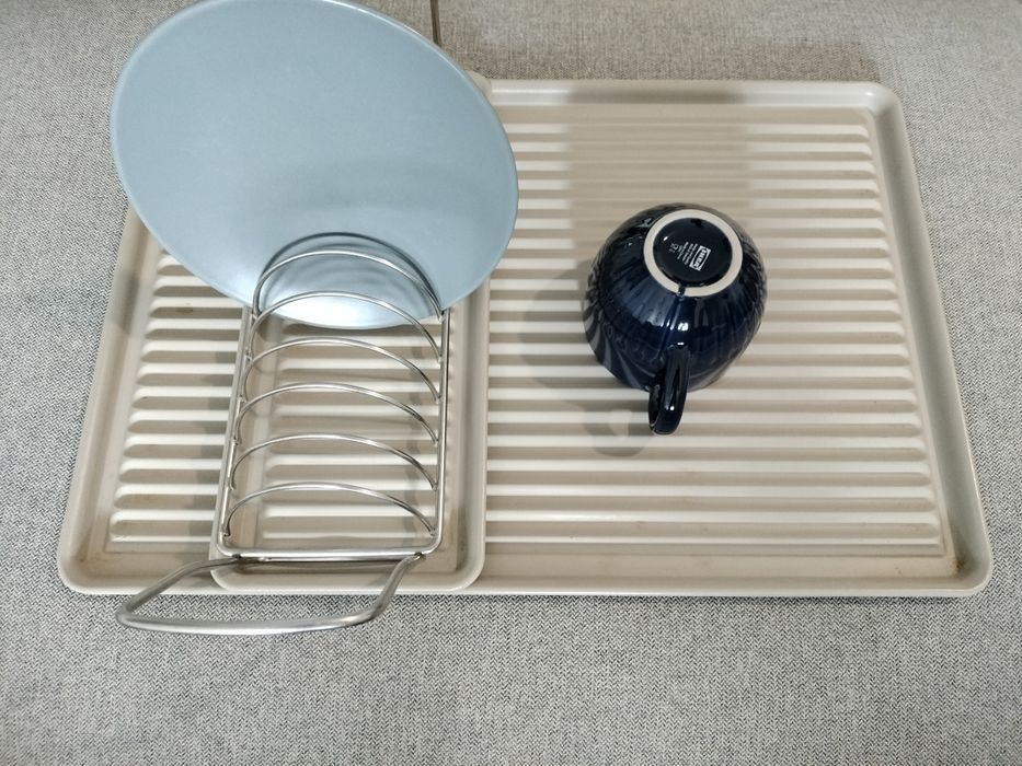 Escorredor para loiça IKEA VÄLVÅRDAD — Bege/Galvanizado 52x35 cm