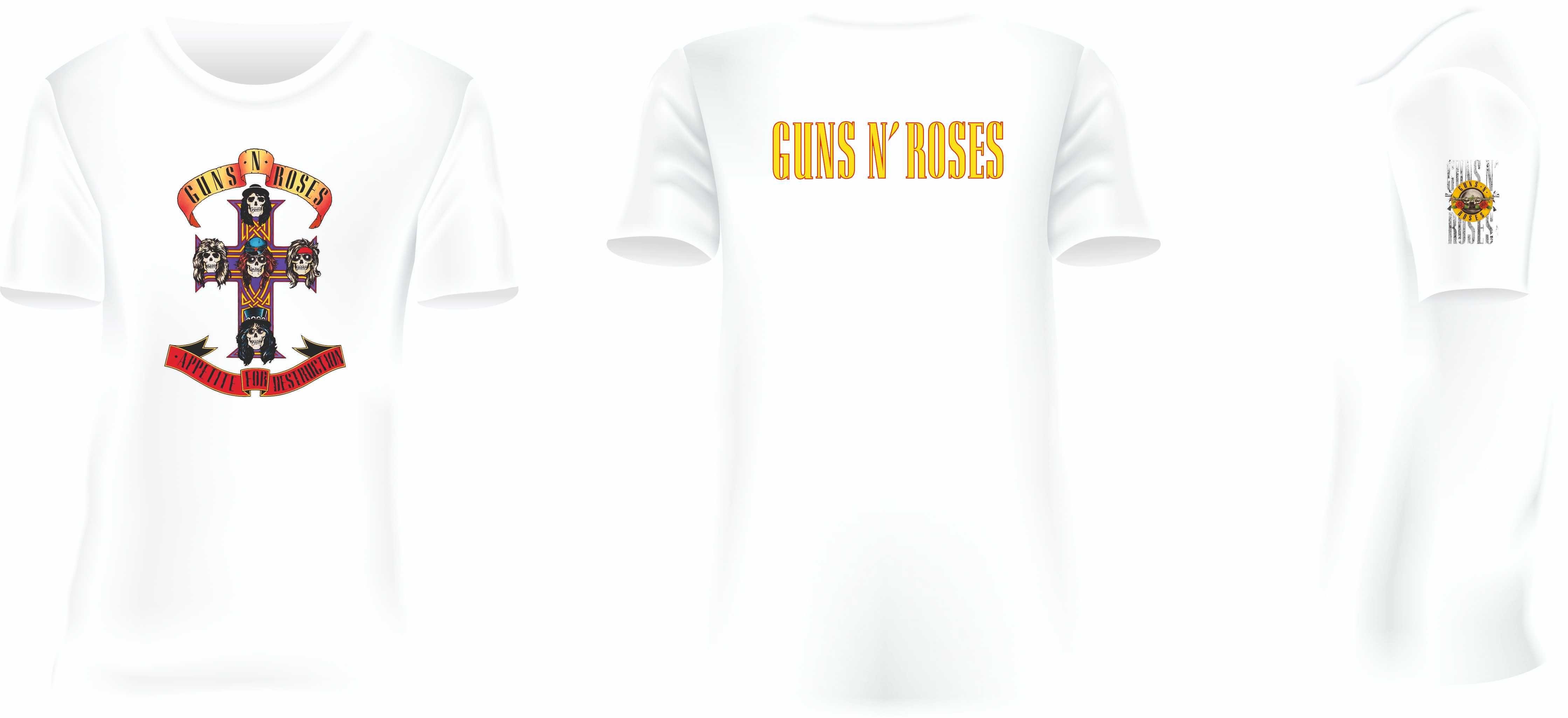 T-shits Brancas GUNS N ROSES