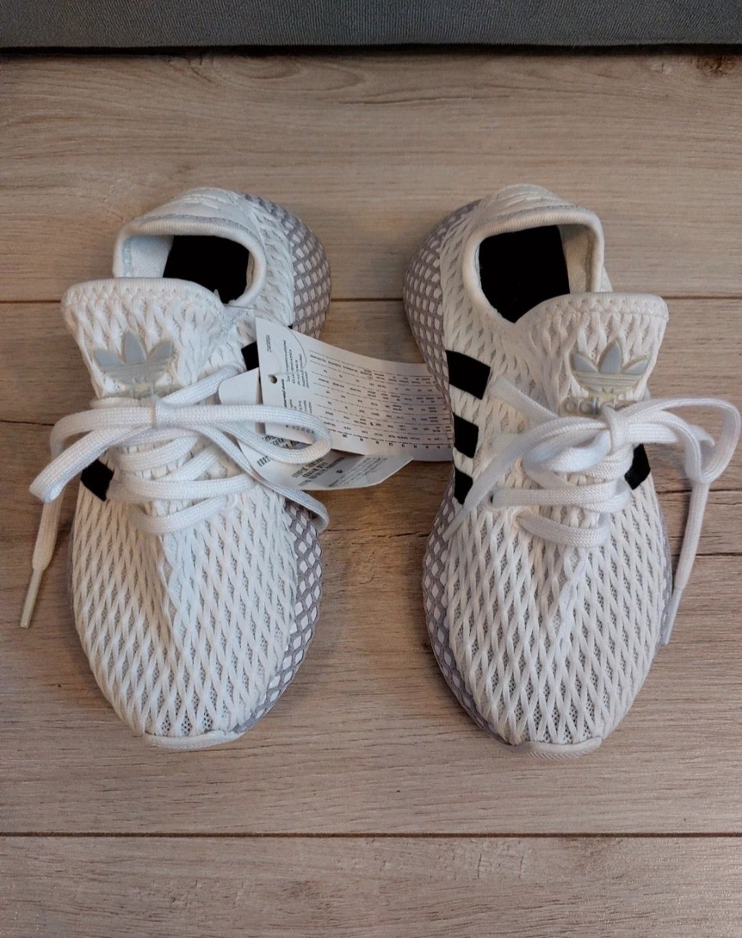 Nowe białe dziecięce Adidas Deerupt Runner, rozm. 28/29