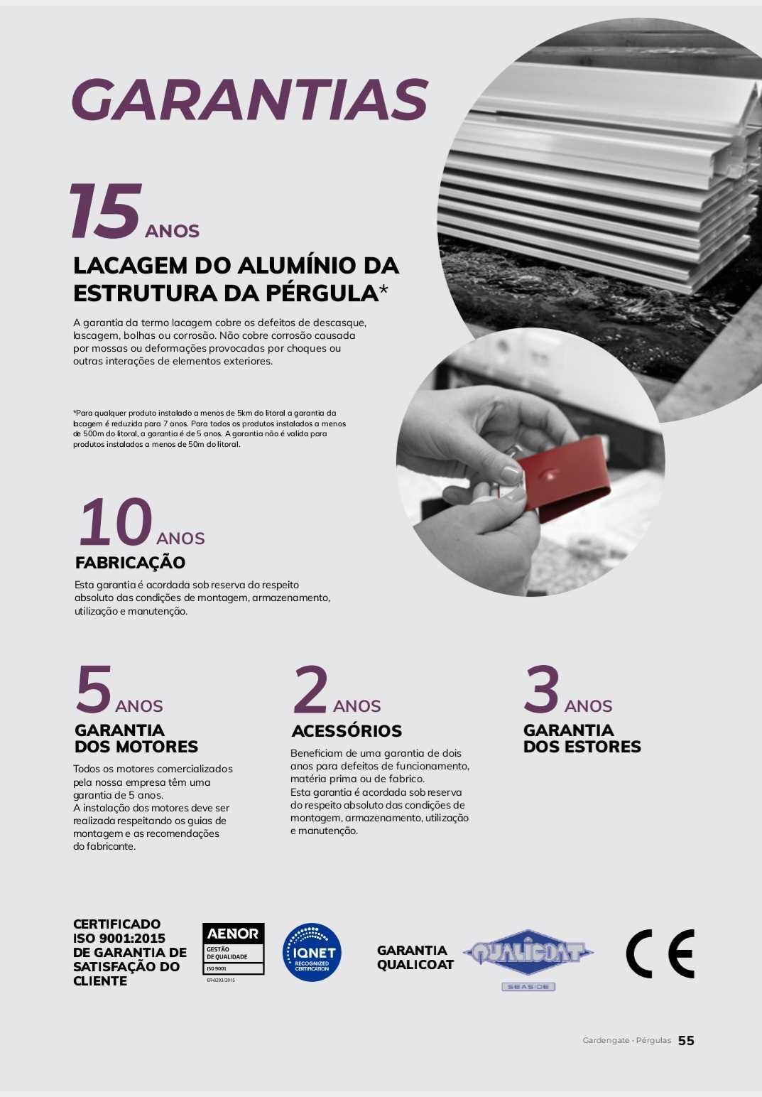 Pérgulas Bioclimáticas ou têxtil,  fabrico português. 15 anos garantia