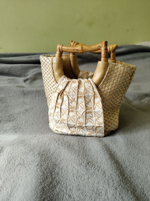 Prześliczna mini torebka słomiana Y2K Playboy