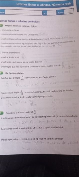 Livro fichas 8 ano Matemática