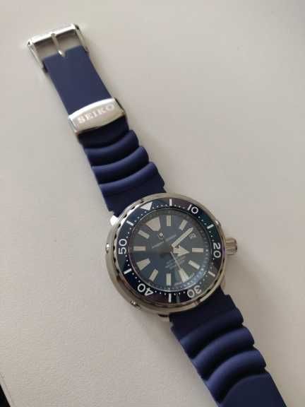 Gumowy pasek do zegarka Seiko 20mm silikonowy granatowy czarny