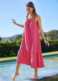 Muslinowa sukienka fuksja roz.42-50