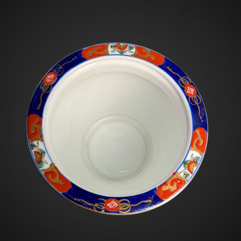 Osłonka doniczka Imari Japonia styl azjatycki niebieska B5/030903
