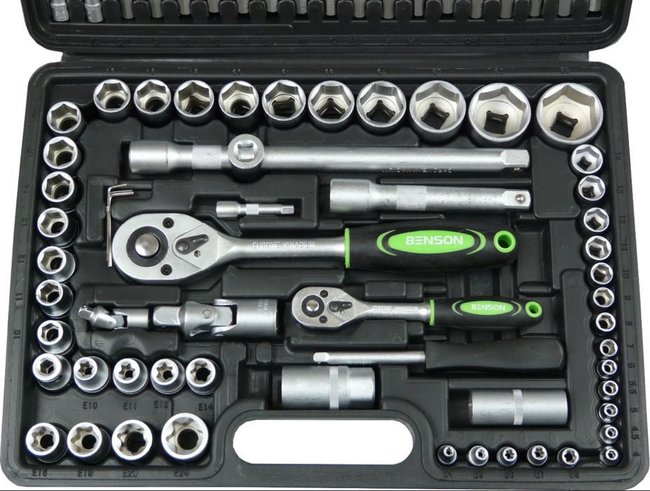 Zestaw Kluczy Nasadowych Torx Benson 108 Elementów Chrom Vanadium