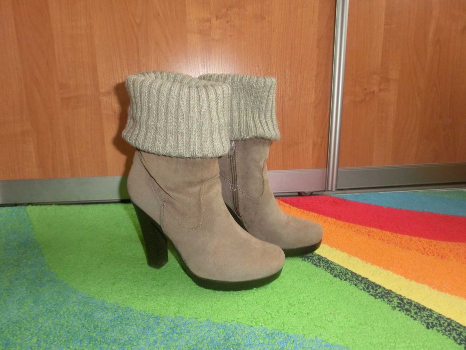 Damskie botki zimowe w kolorze cappuccino - rozm. 39