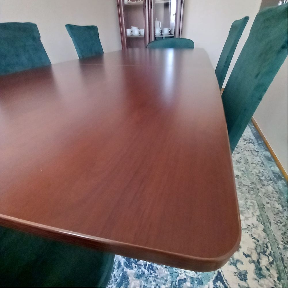 Stół 160-200x90 cm w kolorze ciemny orzech, nogi drewniane