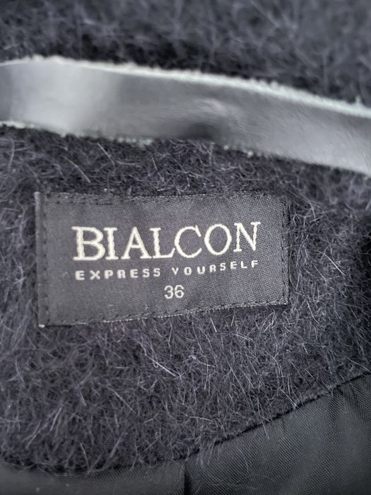 Czarny płaszcz wełniaby Bialcon alpaka i wełna owcza r.36-38