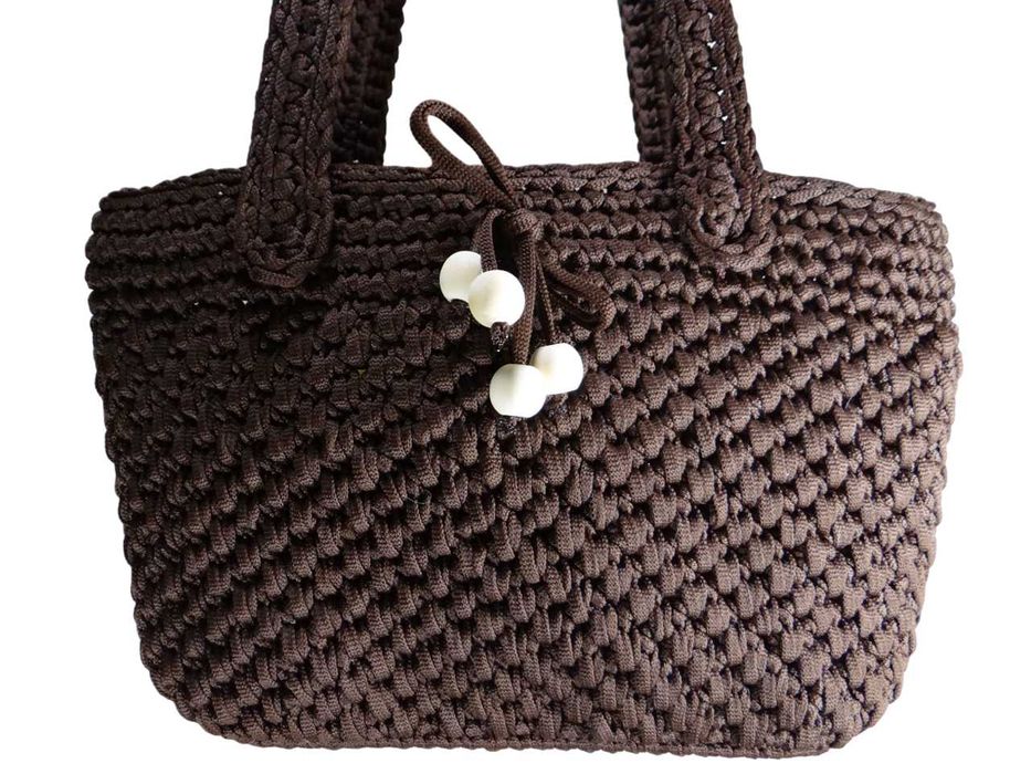 Torebka ze sznurka wykonana ręcznie na szydełku TS013 handmade