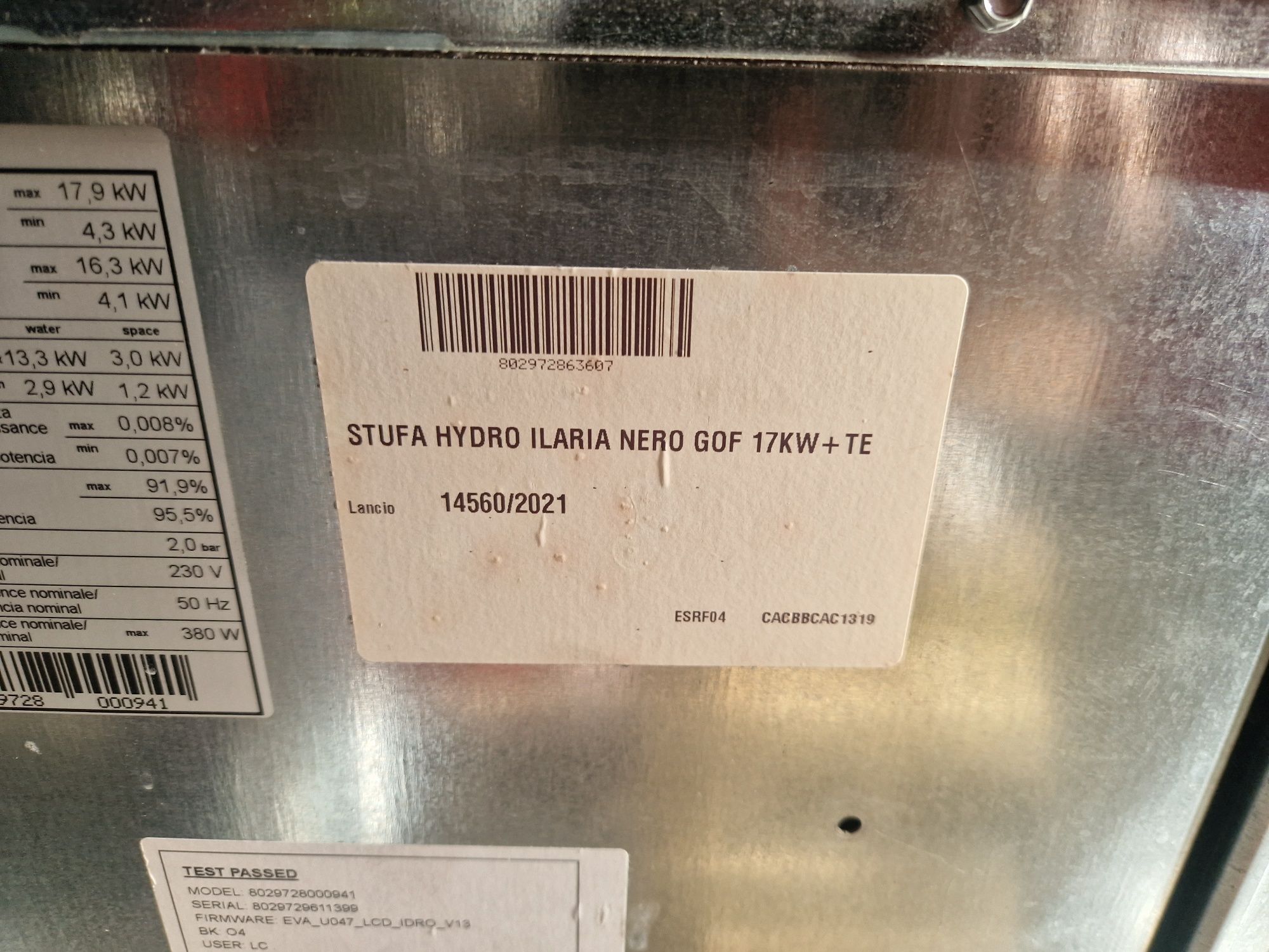 Caldeira Pellets HIDRO ILARIA 17,5 kw