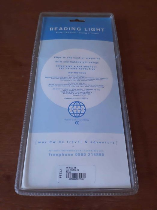 Lampka LED z klipsem do czytania książki kompaktowa