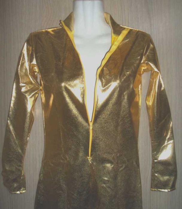 Morphsuits Вторая кожа костюм золотой Zentai размер L