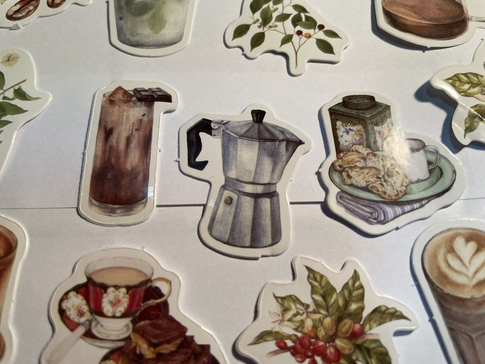 46 autocolantes / Stickers café / bebidas hot chocolate