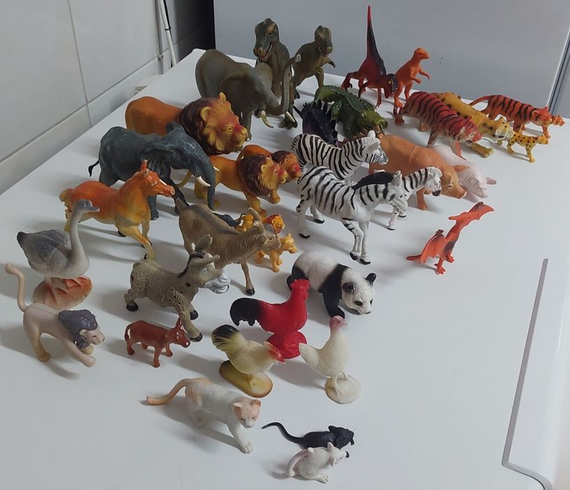 40 ANIMAIS MINIATURA SELVAGENS E DA QUINTA,BRINCAR.Casa,Quarto,Garagem