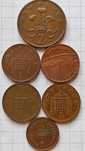 Монеты Великобритании, one penny, new pence