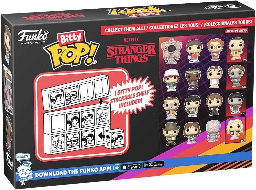 funko pop! stranger things bitty 4 pack 2.5cm hopper demogorgon joyce
