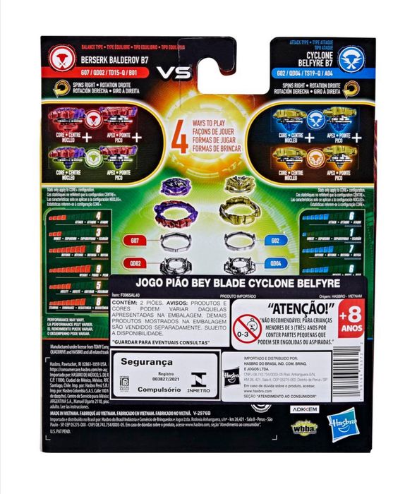 Бейблейд Hasbro QuadDrive Циклон Белфайр B7 проти Берсерк Балдеров.