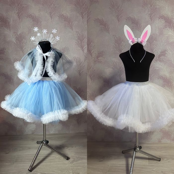 Костюм ялинки , сніжинки. біла фатинова спідниця зелена спідниця пошив