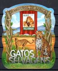 Znaczki Mozambik - Dzikie koty - Lew, tygrys, puma