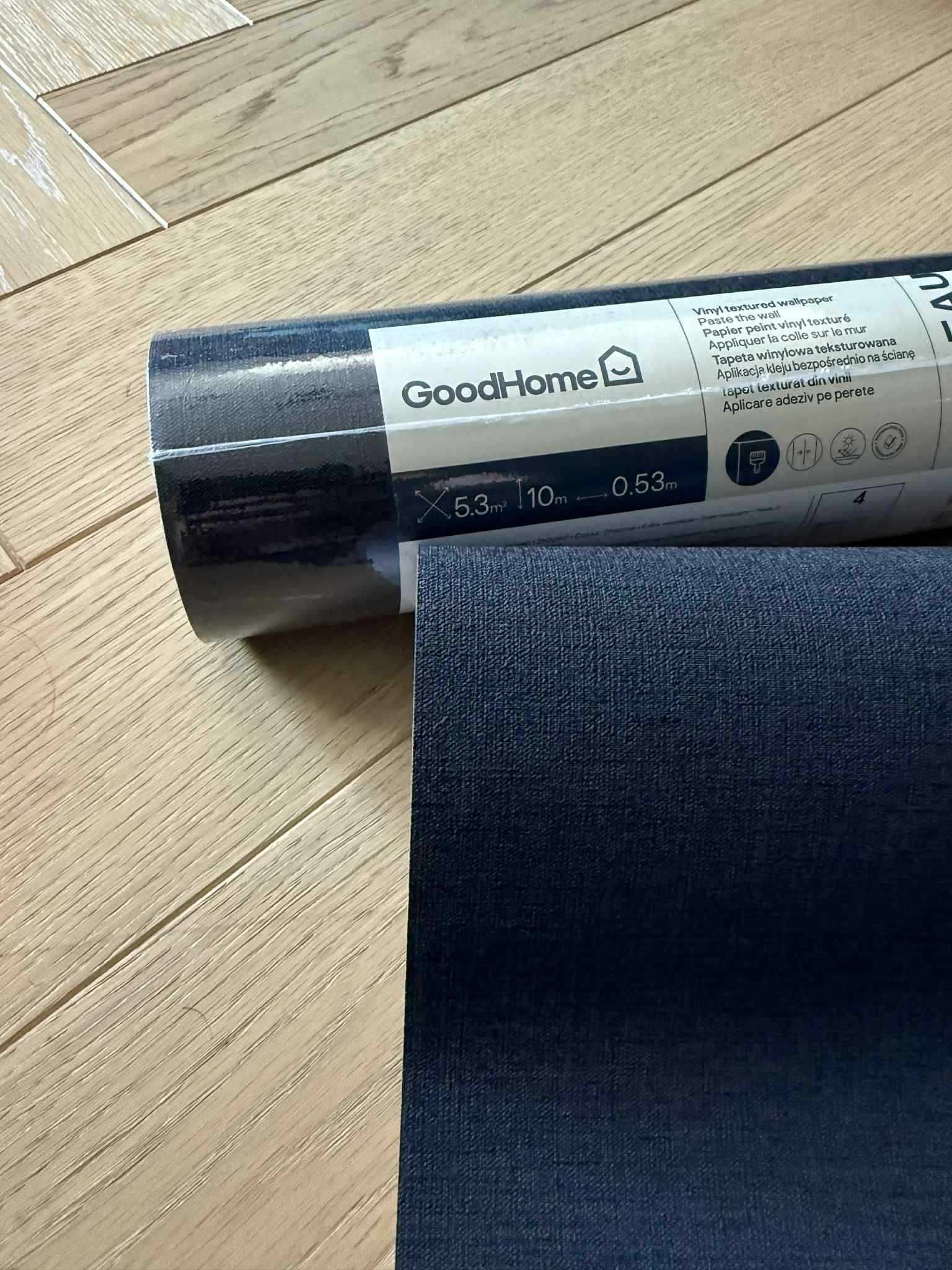 Elegancka czarna strukturalna tapeta