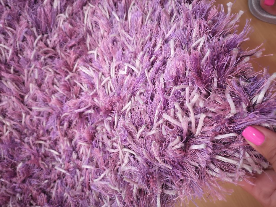Tapete Shaggy Rosa/Roxo