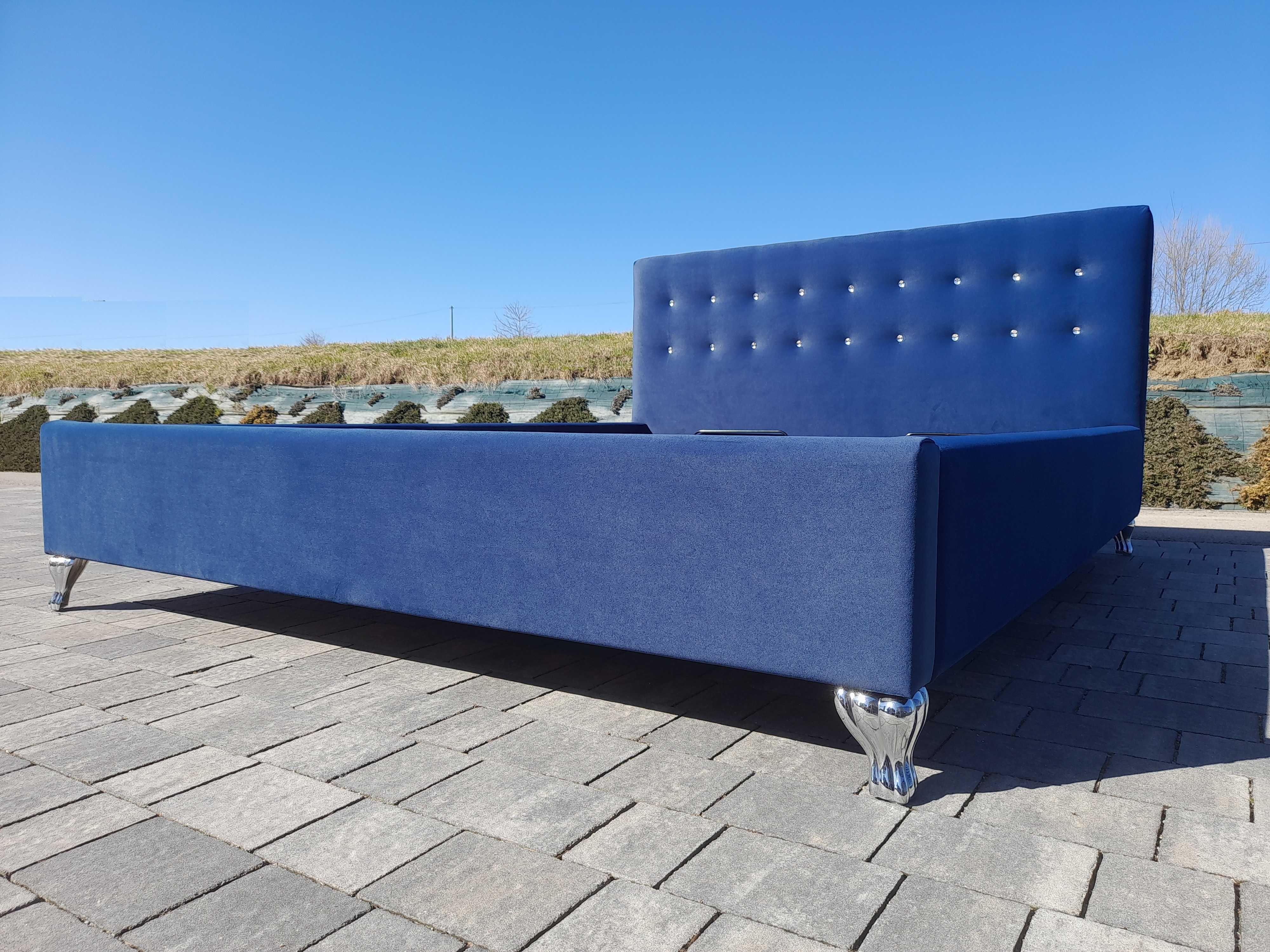 Łóżko JAK NOWE 3 kolory tapicerowane MATT Velvet stelaż 160x200 pojemn