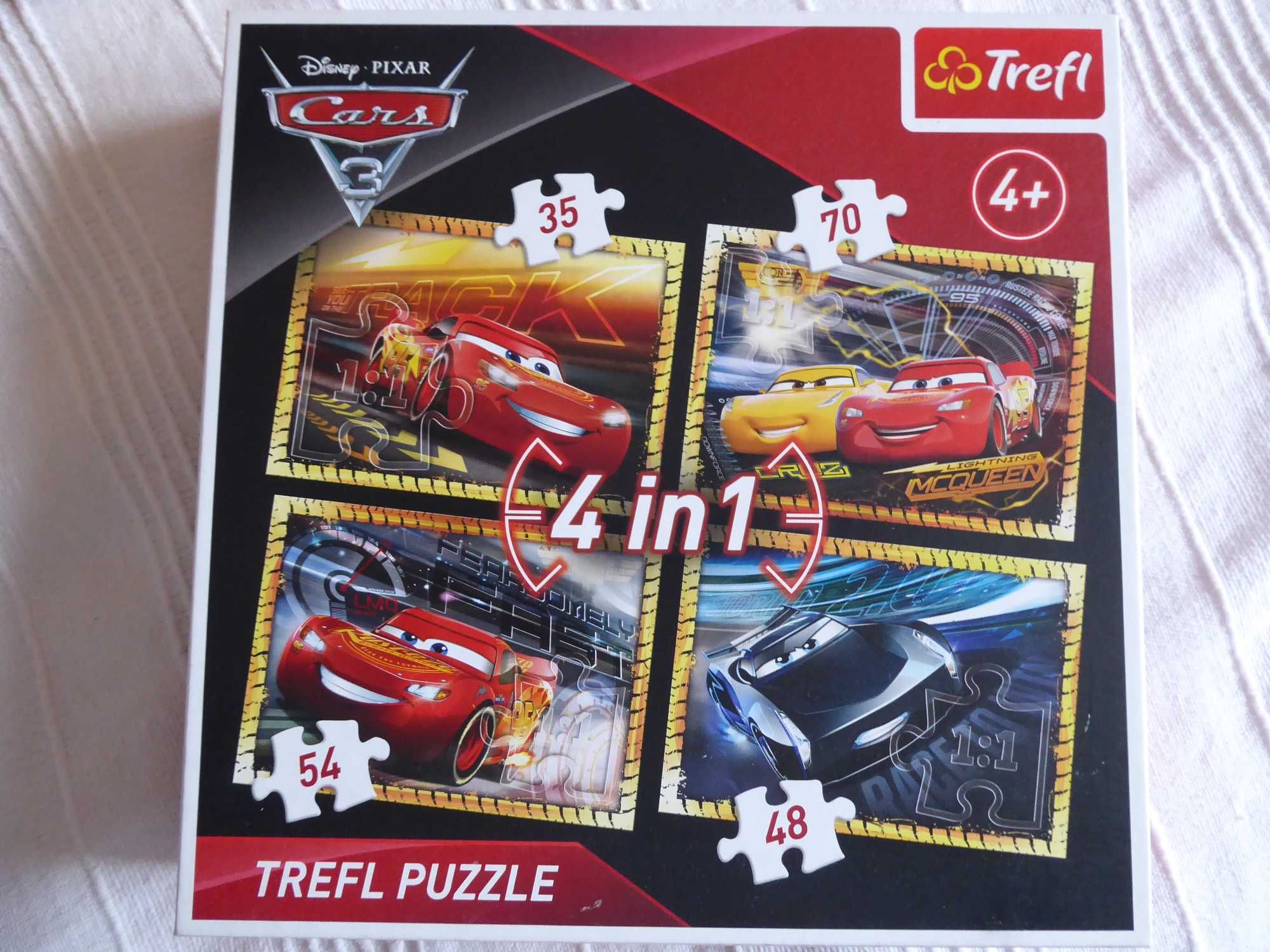 Puzzle Trefl 4+; Autka 4 obrazki