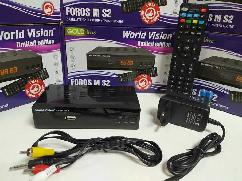 Спутниковый ресивер T2Mi WORLD VISION FOROS M S2 тюнер HD Mpeg4