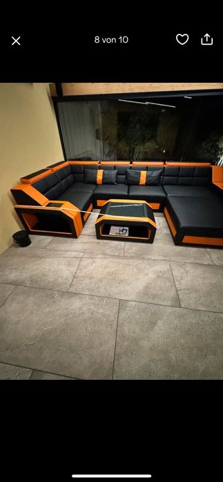 Sofa kształt u skórzana