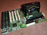 Płyta Atrend ATC-6120 SLOT1 + P2-266MHz +RAM 64MB + GeForce2 MX400