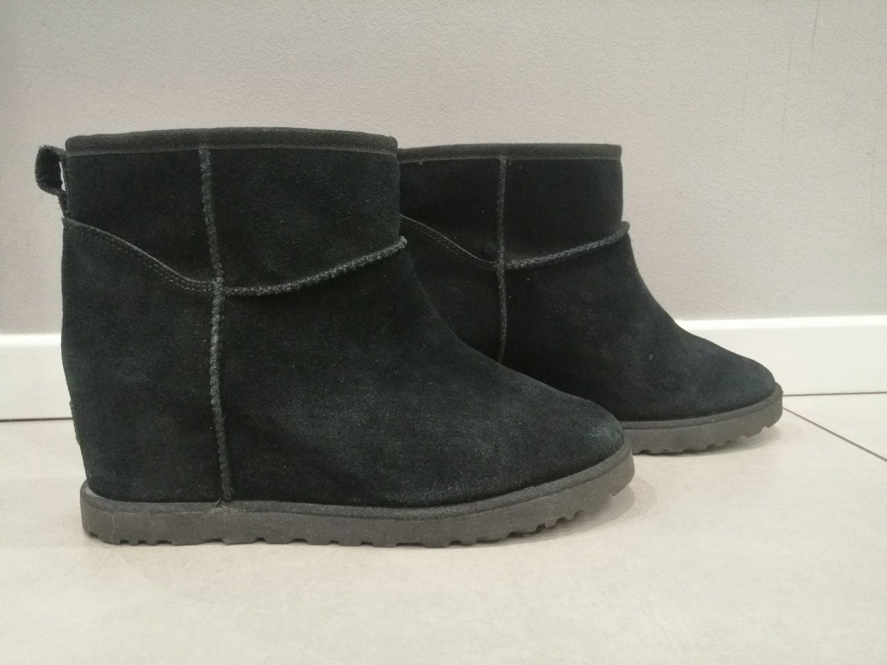 Buty, botki, UGG, emu, czarne, 41, ocieplane