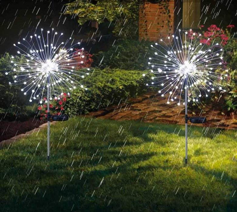 Lampa solarna LED DMUCHAWIEC 1M wbijana 120 DIOD Ogrodowa Biała White