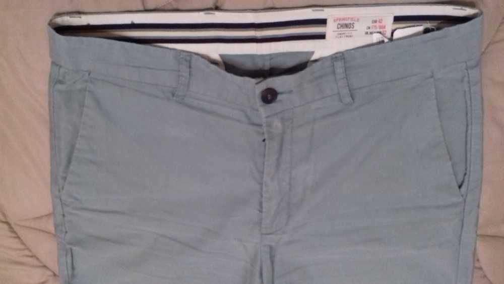 Springfield Calças Chino branco ou azul claro 42