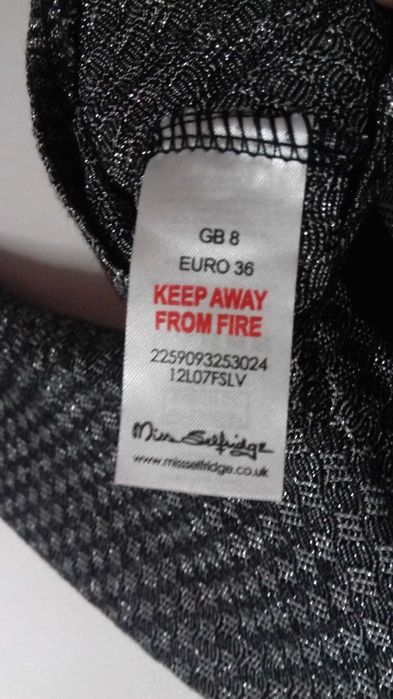 Szary sweterek MISS SELFRIDGE crop top bolerko bluzka wiskoza | 36 S